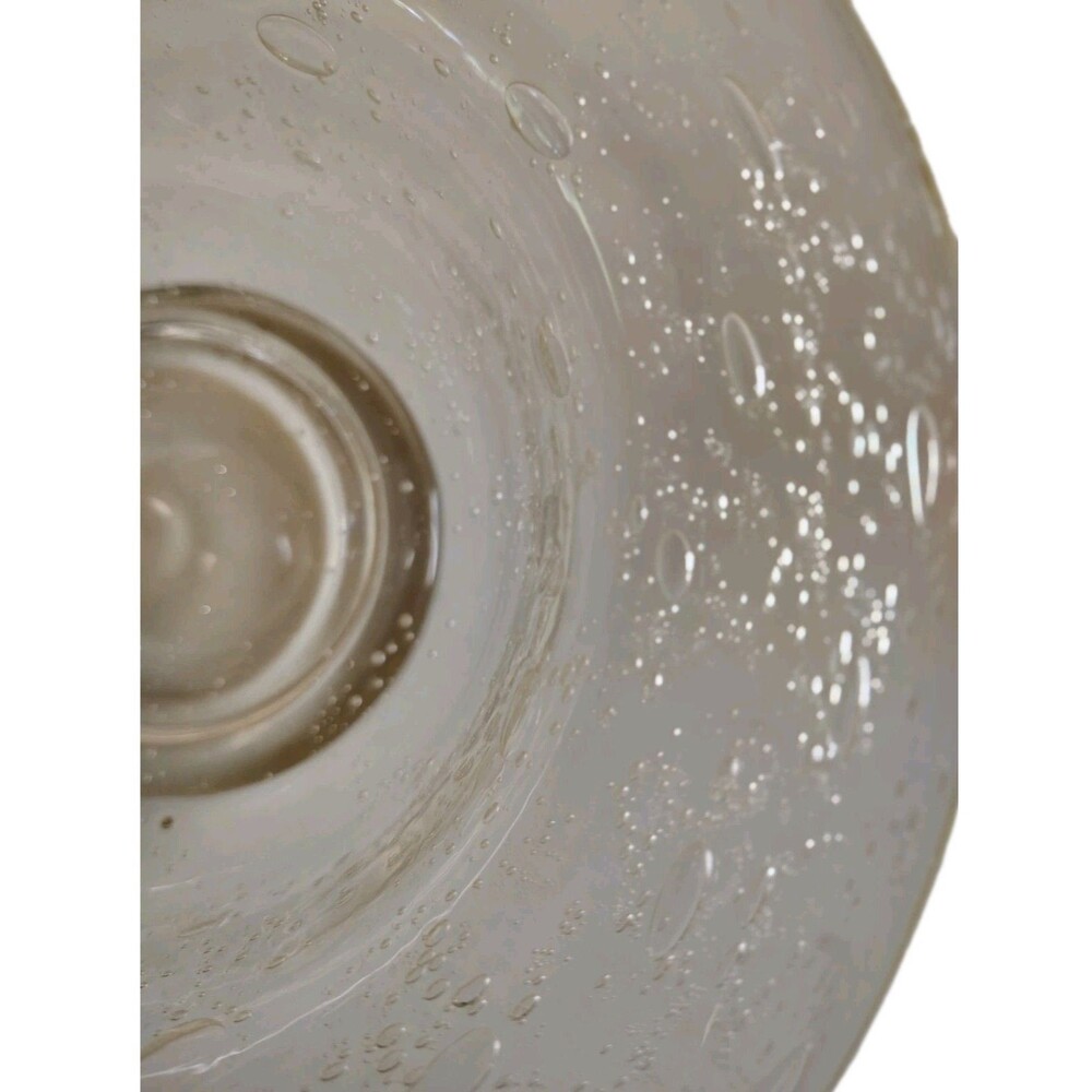 Vintage Hand Blown Bubble Glass Footed Bowl 8" Round 4" Tall - Picture 7 of 13